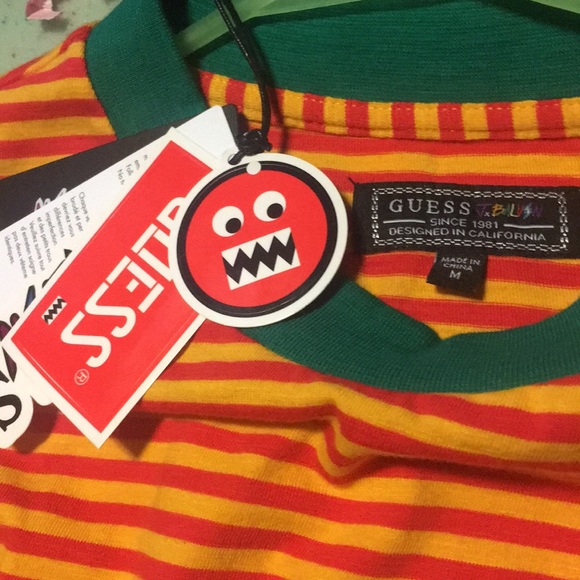 nwt guess x j.balvin striped L/s - Picture 4 of 4